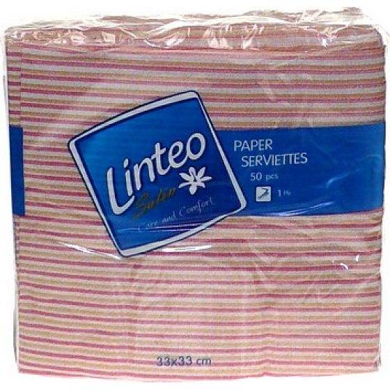 Linteo Satin paper napkins 33 x 33 cm 50 pieces striped