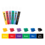 Amos Paints for glass peeling set of 5 tubes of colors 10 ml + 1 contour, 4 stencils + 2 foils for painting