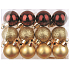 8 gold baubles, 4 burgundy hanging pieces each 3 cm