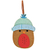 Bird made of felt colored decoration for hanging 10 cm
