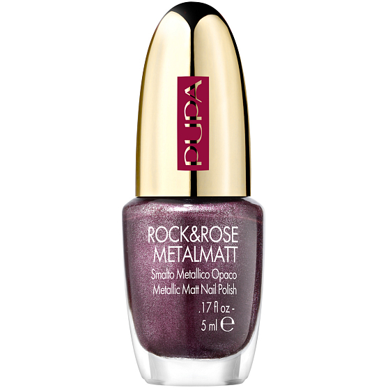 Pupa Rock & Rose Metal Matt matt lacquer effect 3D 002 Rock Burgundy 5 ml