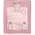 Baylis & Harding Jojoba, Vanilla and Almond oil cleansing gel 100 ml + hand and body lotion 100 ml + bath crystals 75 g + pink cotton bathrobe, cosmetic set