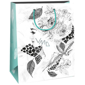 Ditipo Gift paper bag for painting 22 x 10 x 29 cm white, lady rose Kreativ 40