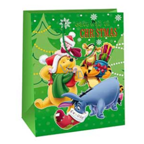 Ditipo Gift paper bag 26.4 x 12 x 32.4 cm Disney Winnie the Pooh Merry Christmas