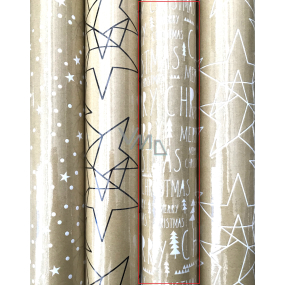Zöwie Gift wrapping paper 70 x 150 cm Christmas Luxury Scandi with gold embossing - Merry Christmas