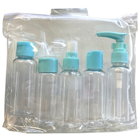 Travel set of containers in plastic packaging 5 x 80 ml