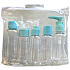 Travel set of containers in plastic packaging 5 x 80 ml