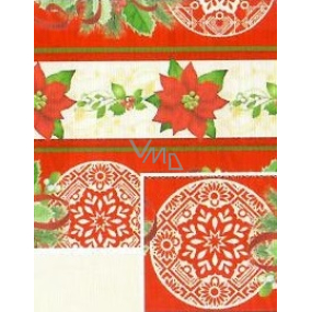 Nekupto Gift wrapping paper 70 x 500 cm Christmas Red-beige star