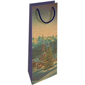 Nekupto Gift kraft bottle bag 15 x 40 cm Christmas winter landscape 613 WHLH