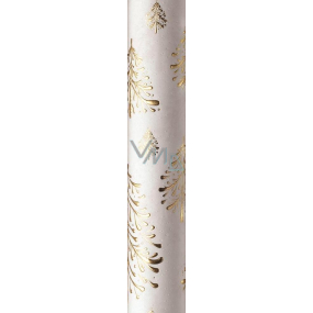 Zöwie Gift wrapping paper 70 x 150 cm Christmas Luxury White Christmas white - gold trees