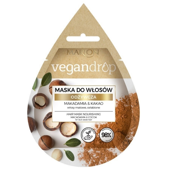 Marion Vegan Drop Macadamia Oil & Cocoa Butter Nourishing Hair Mask for Restoring Hair Elasticity 20 ml