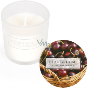 Heart & Home Sweet cherries Soy scented votive candle in glass burning time up to 15 hours 5.8 x 5 cm