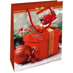 Nekupto Gift paper bag 23 x 18 x 10 cm Christmas red with gift