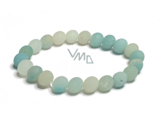 Amazonite blue matt bracelet elastic natural stone, ball 8 mm / 16-17 cm, stone of hope