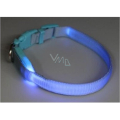 B&F Collar strap luminous light blue 1,5 x 38 - 48 cm