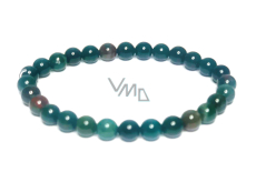 Heliotrope / Bloodstone bracelet elastic natural stone, ball 6 mm / 16 -17 cm, stone of courage