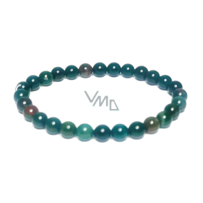 Heliotrope / Bloodstone bracelet elastic natural stone, ball 6 mm / 16 -17 cm, stone of courage