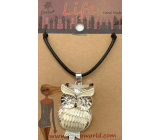 Albi Jewellery necklace cord black Owl symbol of wisdom 1 piece
