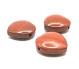 Jasper red heart drilled natural stone 30 mm 1 piece, full care stone