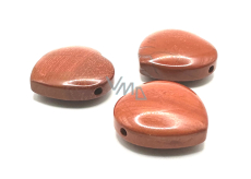 Jasper red heart drilled natural stone 30 mm 1 piece, full care stone