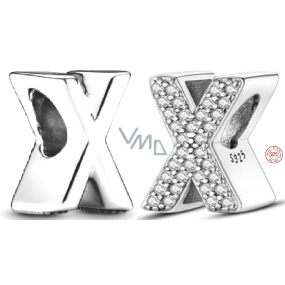 Charm Sterling silver 925 Alphabet letter X, bead for bracelet