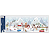 Window film Christmas Winter village and cars with glitter 21 x 59,5 cm