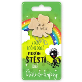 Nekupto Pocket Hug Four-Leaf Clover In every season I bring you luck, pocket luck 6 x 12 cm