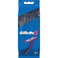 Gillette 2 disposable razors, 2 blades, 5 pieces in the package
