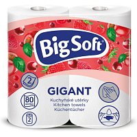 Big Soft Gigant 2-ply kitchen paper towels, 2× 80 sheets, 2 rolls