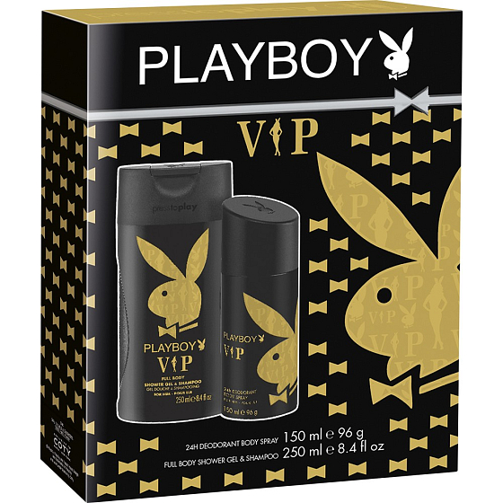 Playboy Vip for Him deodorant spray 150 ml + shower gel 250 ml, cosmetic set