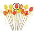 Plastic egg with polka dots red recess 4 cm + skewers