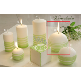 Lima Aromatic spiral Lily of the valley candle white - green ball 100 mm 1 piece