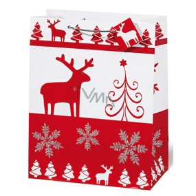BSB Luxury Gift Paper Bag 36 x 26 x 14 cm Christmas Red & White VDT 334 - A4