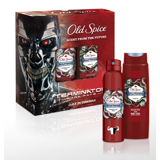 Old Spice Terminator Wolfthorn shower gel 250 ml + deodorant spray 150 ml, cosmetic set