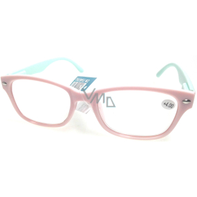 Berkeley Reading glasses +3.5 plastic light pink, light green side 1 piece MC2150