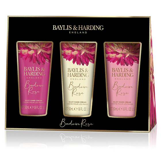 Baylis & Harding Secret Rose hand cream 3 x 50 ml, cosmetic set for women