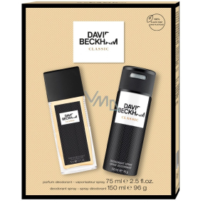 David Beckham Classic perfumed deodorant glass 75 ml + deodorant spray 150 ml, cosmetic set for men