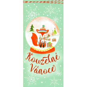 Albi Christmas greeting envelope Snowman with fox 9 x 19 cm