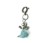 Angel dancing pendant with wings light blue skirt 14 x 24 mm 1 piece