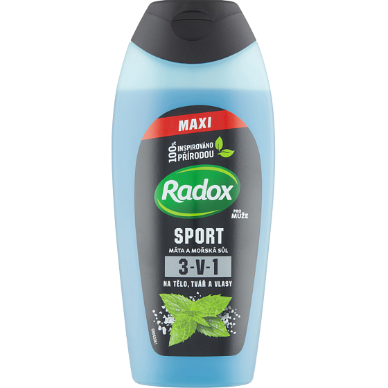 Radox Men Sport Mint and sea salt 3in1 shower gel and shampoo for men 400 ml