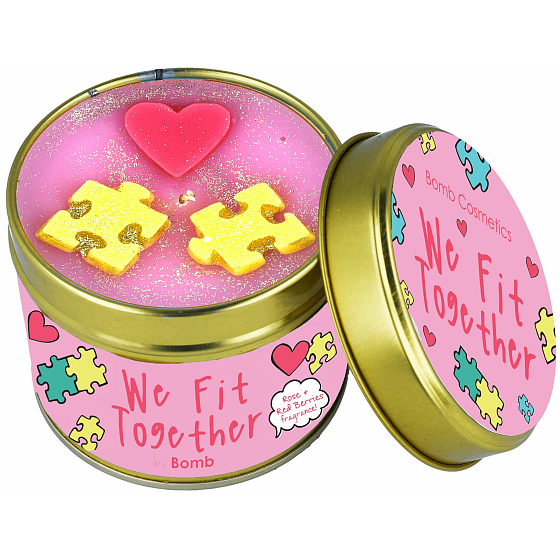Bomb Cosmetics We Fit Together - We Fit Together scented natural, handmade candle in tin box burns up to 35 hours