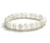 Crystal cracked bracelet elastic natural stone, bead 10 mm / 16-17 cm, stone stones