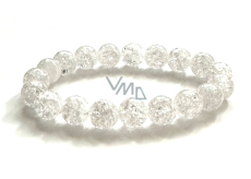 Crystal cracked bracelet elastic natural stone, bead 10 mm / 16-17 cm, stone stones