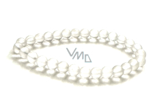 Crystal matt natural stone elastic bracelet, ball 6 mm / 16 - 17 cm, stone stones