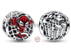 Sterling silver 925 Marvel Spiderman over the city, bracelet bead