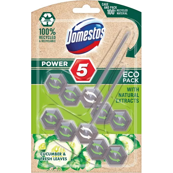 Domestos Power 5 Eco Pack Cucumber & Fresh Leaves WC pad 2 x 55 g