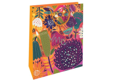 Nekupto Gift paper bag 32,5 x 26 x 13 cm Floral pattern orange