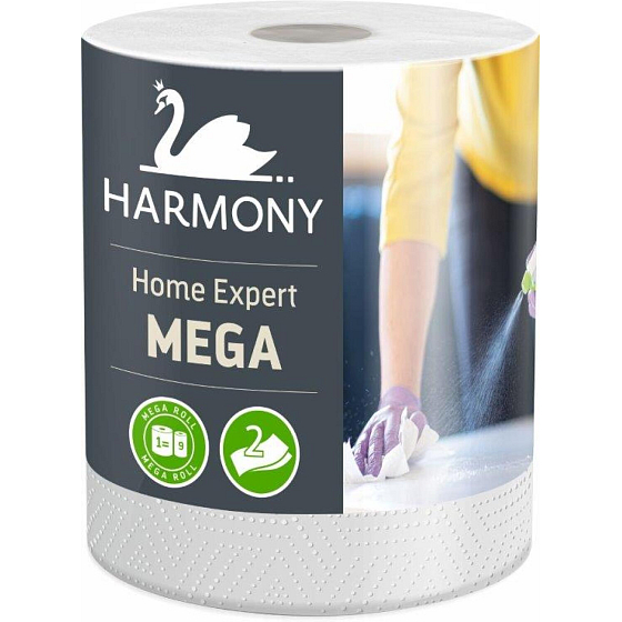 Harmony Home Expert Mega 2-ply Kitchen Towels, 97 m, 1 roll