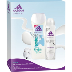 Adidas Pro Clear antiperspirant deodorant spray 150 ml + shower gel 250 ml, cosmetic set