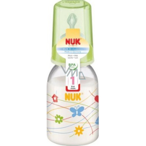 Nuk Plastic nursing bottle colored teat silicone size 1 milk 110 ml